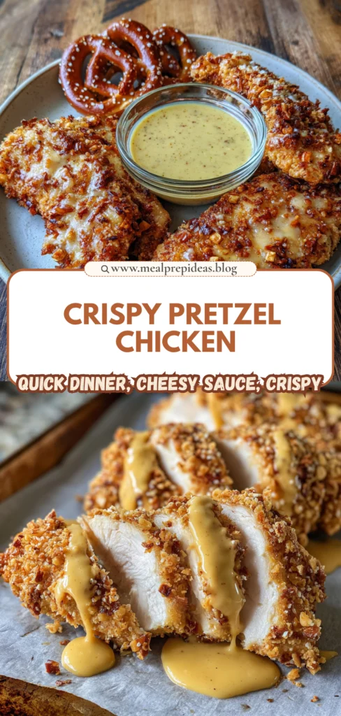 Pretzel Chicken with Mustard-Cheddar Sauce