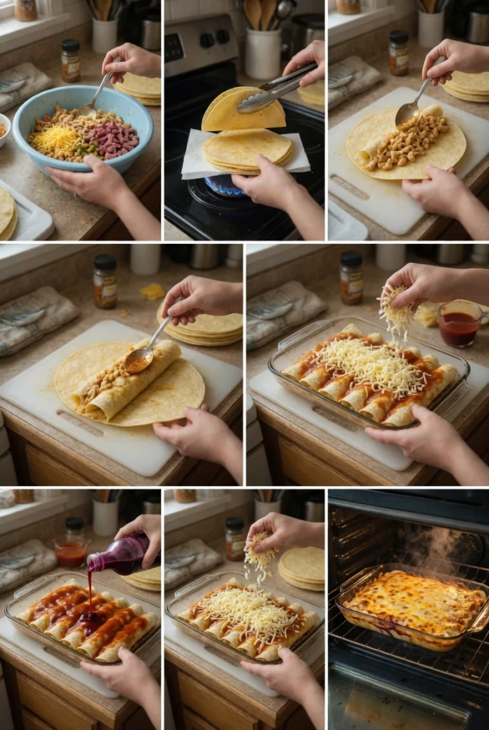 Queso Chicken Enchiladas