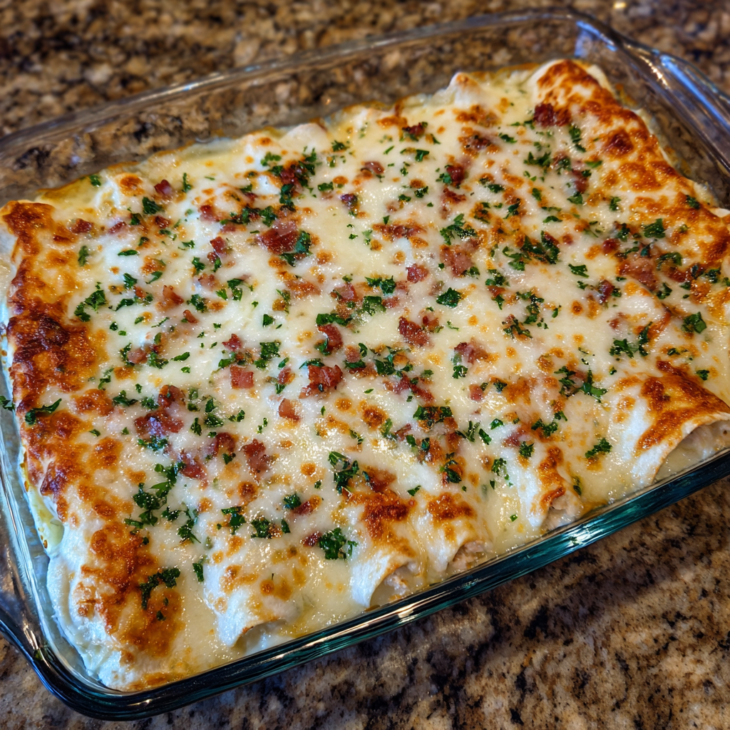 Queso Chicken Enchiladas