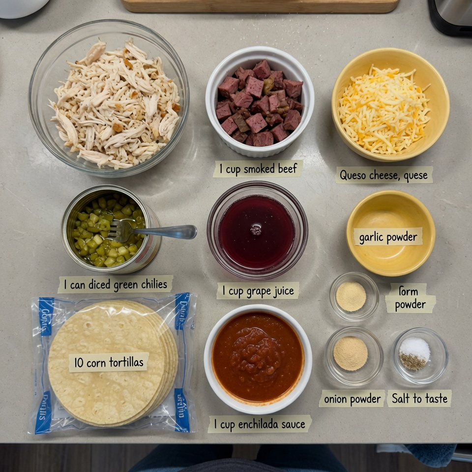 Queso Chicken Enchiladas