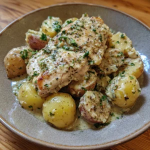 Slow Cooker Garlic Parmesan Chicken and Potatoes