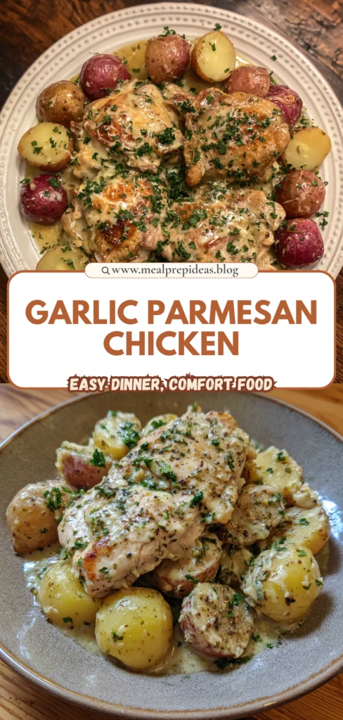 Slow Cooker Garlic Parmesan Chicken and Potatoes