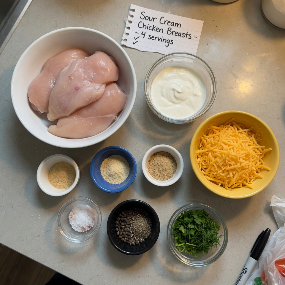 Smothered Cheesy Sour Cream Chicken
