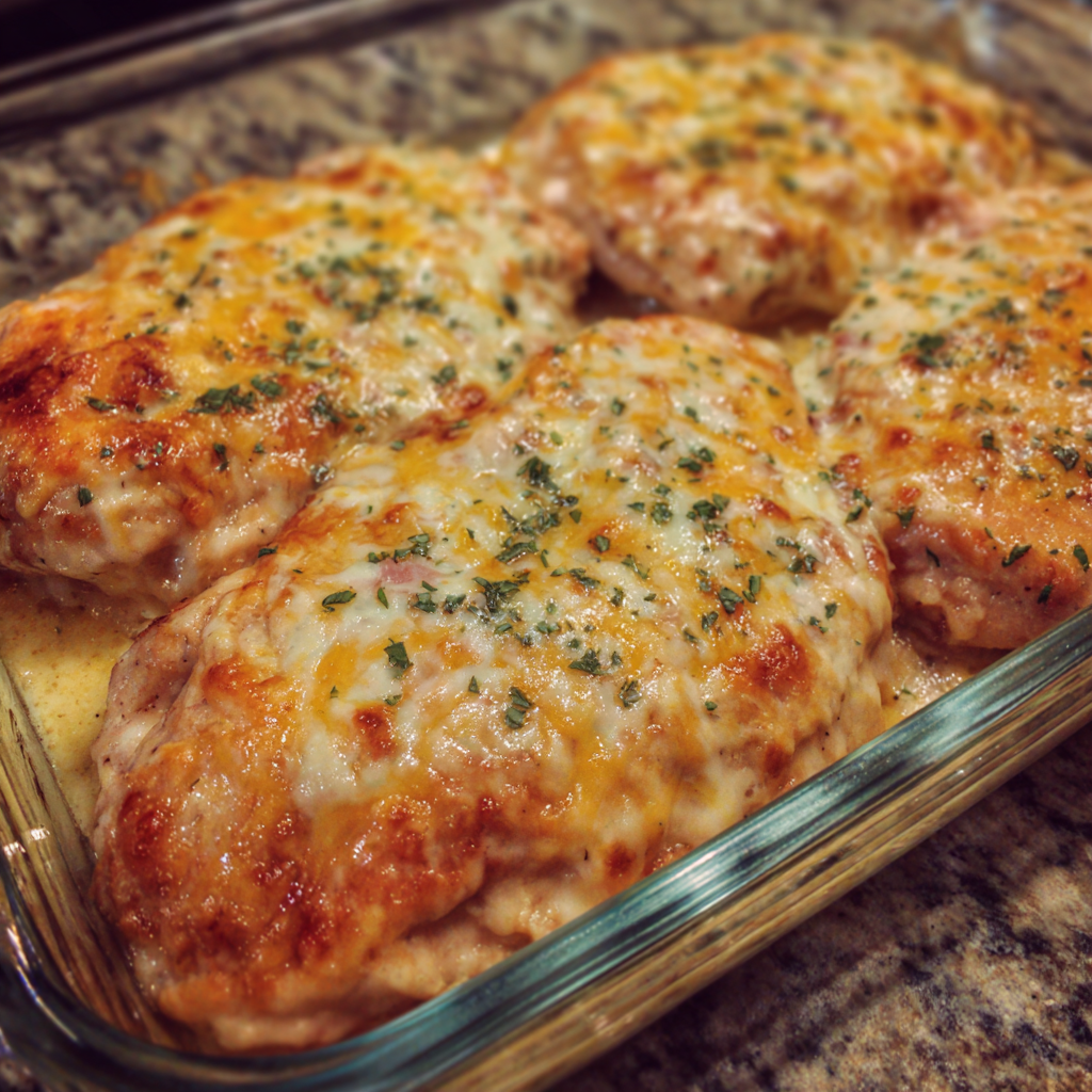 Smothered Cheesy Sour Cream Chicken