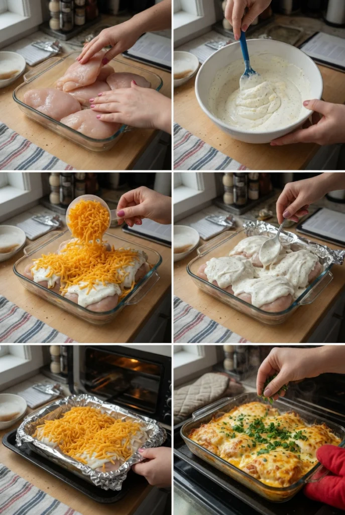 Smothered Cheesy Sour Cream Chicken