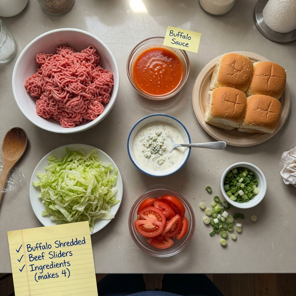 Spicy Shredded Buffalo Beef Sandwich