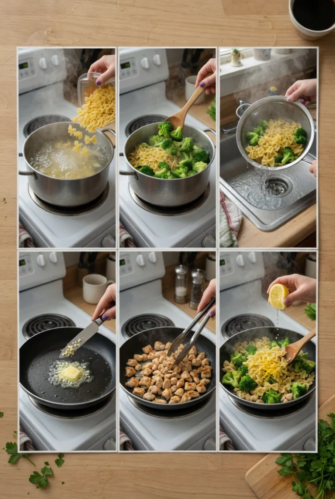 Zesty Cowboy Butter Lemon Bowtie Chicken & Broccoli Delight