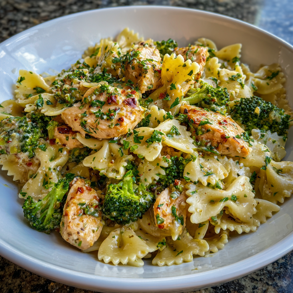 Zesty Cowboy Butter Lemon Bowtie Chicken & Broccoli Delight